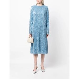 NEW Stine Goya Celsia sequin-design midi dress Hydrangeas